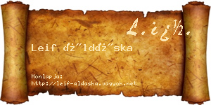Leif Áldáska névjegykártya